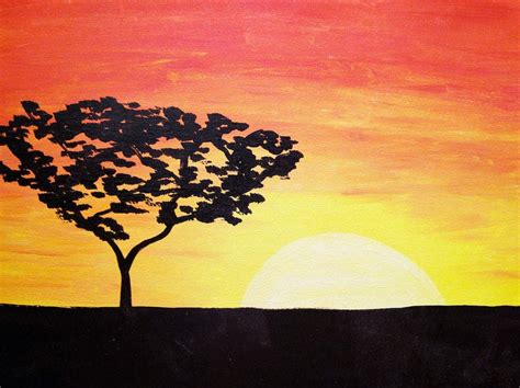 African Sunset Painting At Explore Collection Of