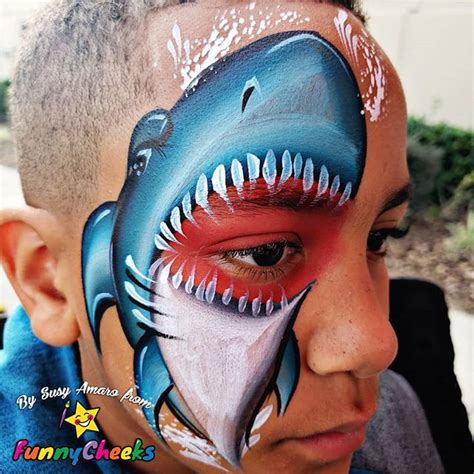 Shark Face Paint For Boys