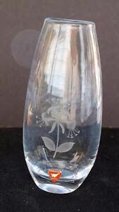 Vintage Signed ORREFORS Sweden Sven Palmquist Crystal Etched FLOWER 6 ½