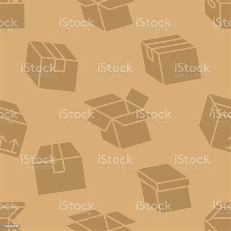 Delivery Box Background Cargo Package Seamless Pattern Various Open And