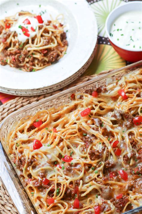 Easy Taco Spaghetti Casserole