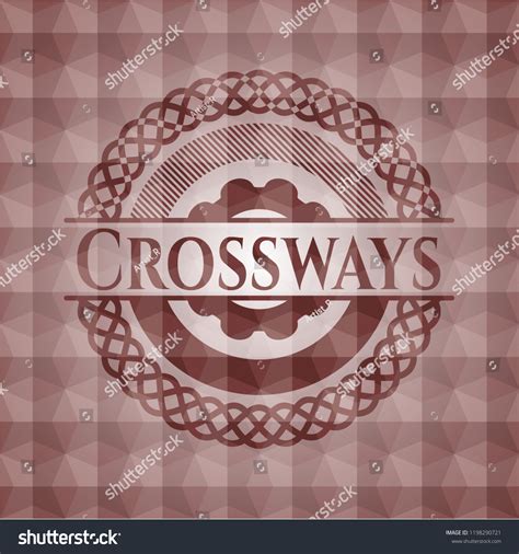 Crossways Red Seamless Emblem Badge Geometric Stock Vector Royalty