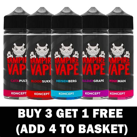 E Liquid 100ml Vampire Vape Koncept Premium Vape Juice 70VG 30PG 0mg