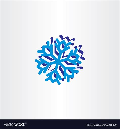 Snowflake logo symbol element Royalty Free Vector Image