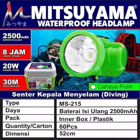 Jual Senter Kepala Mitsuyama Watt Senter Selam Diving Ms P Di