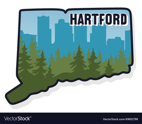 Hartford Connecticut United States Of America Vector Image