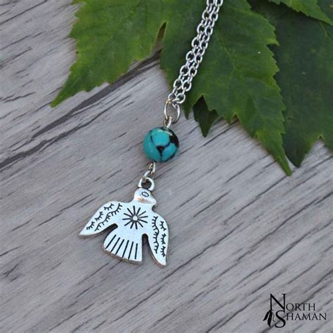 Collier Aigle Condor Oiseau Argent Pierre Howlite Bleue Et Etsy France