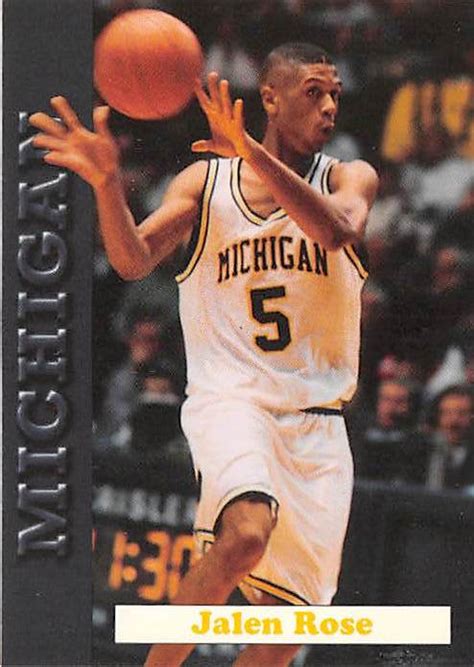 Jalen Rose Basketball Card Michigan Wolverines Fab Five Ncaa Final