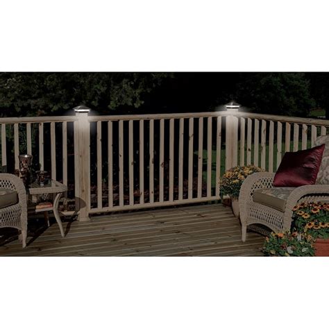 Deckorators 4-in x 4-in 4.8-Lumen 1-Watt Pewter Solar LED Outdoor Post ...