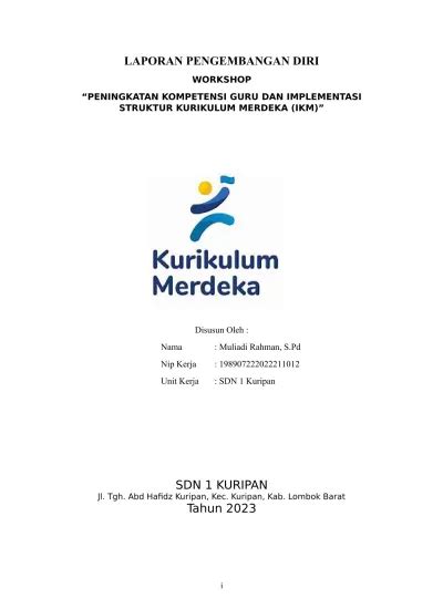 Laporan Pengembangan Diri Workshop Peningkatan Kompetensi Guru Dan