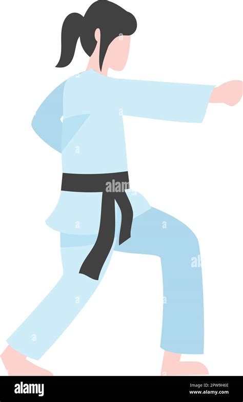 Girl Fighter With Solid Stance Illustration Stock Vector Image And Art