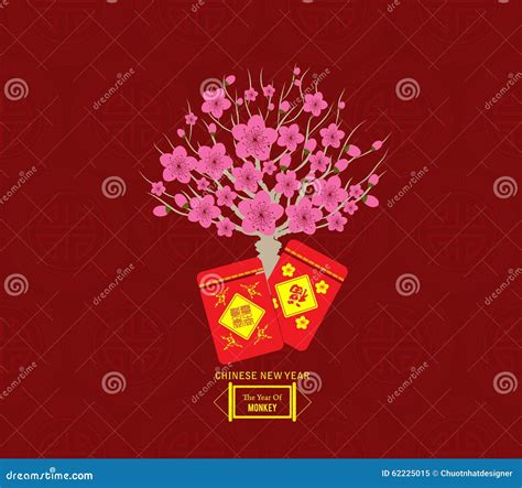 Chinese Lunar New Year With Japanese Plum Blossom Stock Vector Illustration Of Decoration