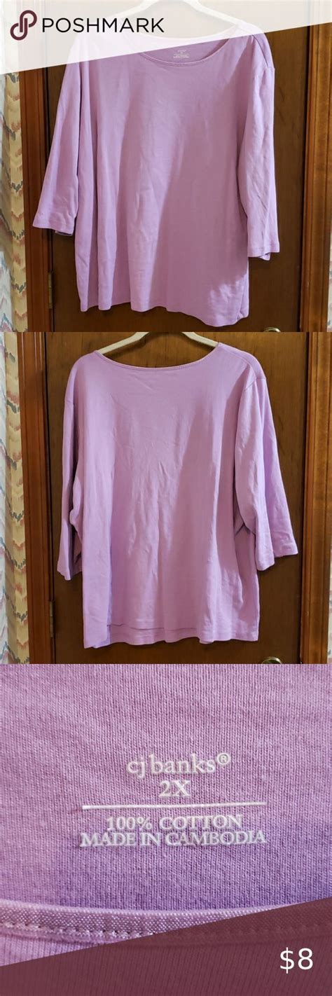 Lavender T Shirt With 3 4 Length Sleeves Length Sleeve Sleeves Shirts