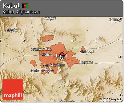 Free Satellite Map of Kabul