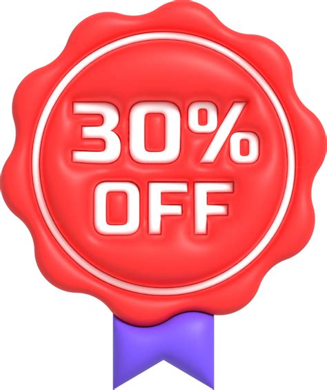 Sale Off 3d Icon Special Offer Discount With The Price 30 Percent Off