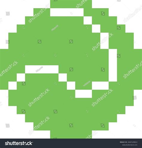 Tennis Ball Pixel Art Isolated On Stock Vector Royalty Free