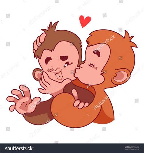 Two Monkeys Kissing Symbol 2016 Monkey Stock Vector (Royalty Free ...