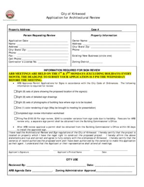 Fillable Online Kirkwoodmo City Of Kirkwood Application For