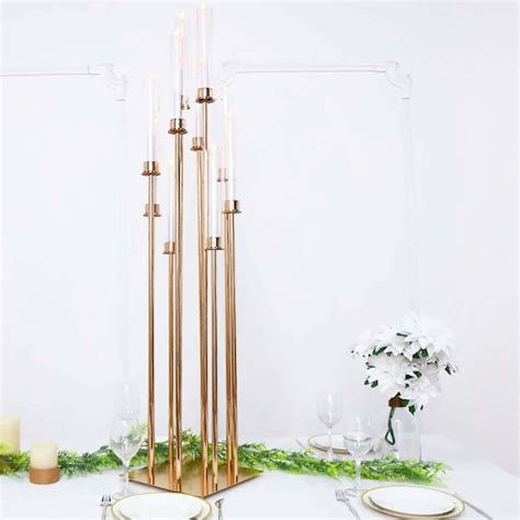 Cluster Taper Candle Holder Candelabra With Glass Tableclothsfactory