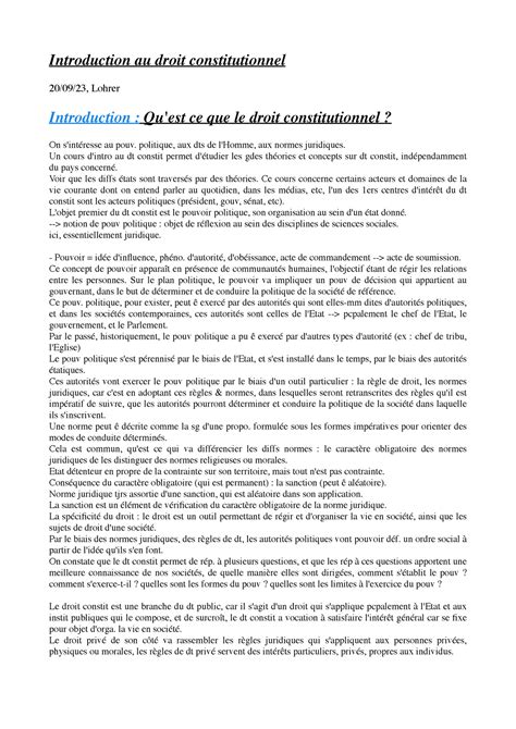 Constit Introduction Au Droit Constitutionnel