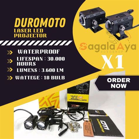 Jual Duromoto X1 Lampu Foglamp Led Lensa Motor Laser Kabut Touring Nmax