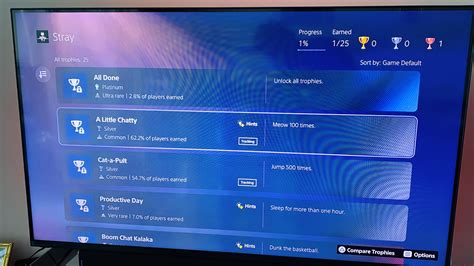 Not showing the % of completion for Trophy progress on PS5 in trophy ...