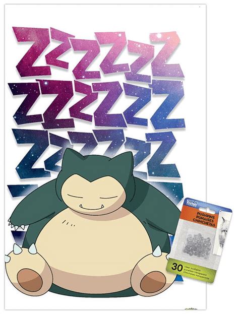 Pok Mon Snorlax Wall Poster With Push Pins X