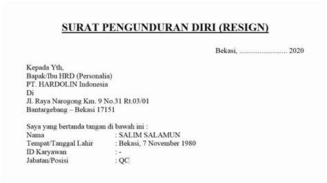 12 Contoh Surat Pengunduran Diri Kerja Yang Baik Dan Sopan Jobstreet