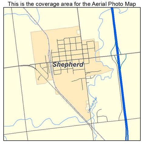 Aerial Photography Map Of Shepherd Mi Michigan