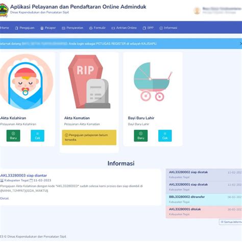 Aplikasi Pelayanan Dan Pendaftaran Online Adminduk Full Menu