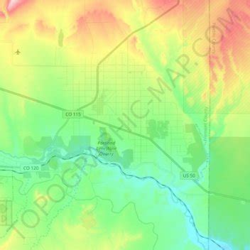 Penrose topographic map, elevation, terrain