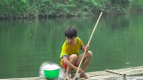 Orphan Boy Prepare Fishing Nets Catch Ant Nests As Bait And Prepare