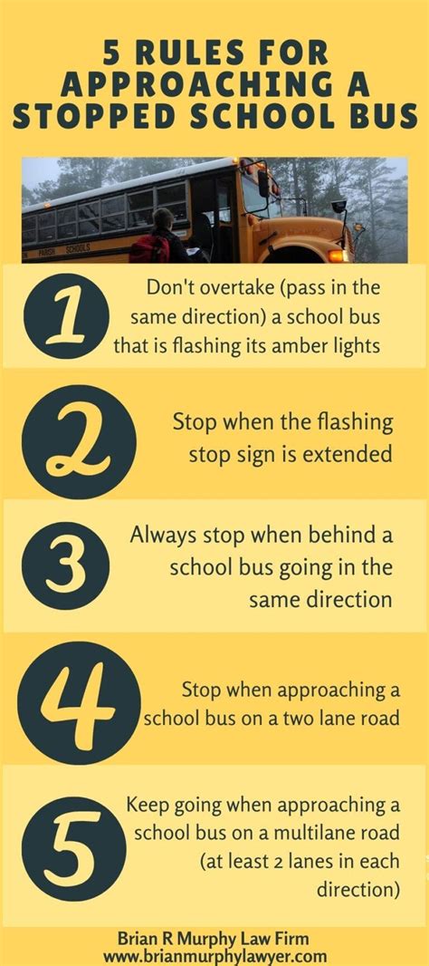 5 Rules For Approaching A Stopped School Bus +infographic - Law Offices of Brian Robert Murphy, LLC