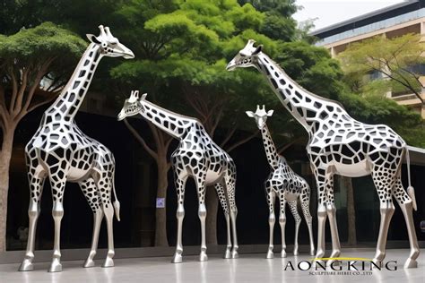 Outdoor Decoration Cast Aluminum Giraffe Sculptures | Animal Sculptures