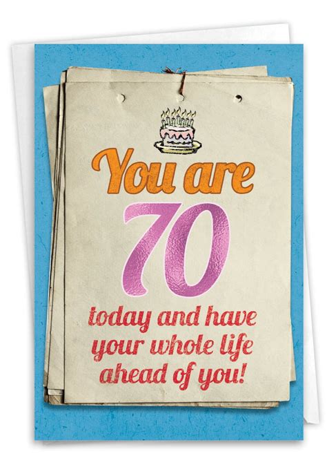 NobleWorks Funny 70th Milestone Birthday Greeting Card With 5 X 7 Inch