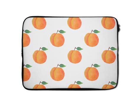 Laptop Sleeve Peach Print Fruit Print Laptop Sleeve 13 Etsy