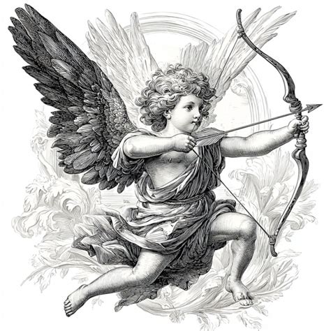 vintage valentine cupid drawing  stock photo public domain pictures