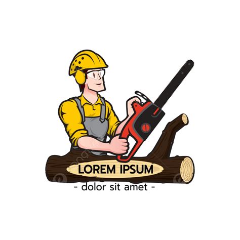 Lumberjack Arborist Tree Surgeon Holding A Chainsaw Starting Motor On