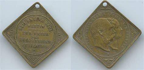 Deutsches Reich Sachsen Medaille Klippe Leicht Versilbert