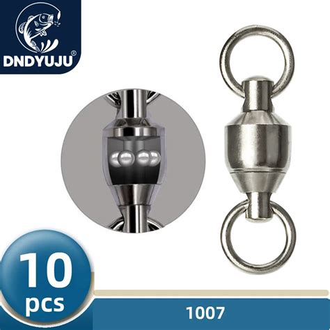 DNDYUJU 10pcs Stainless Steel Fishing Connector Rotating Bearing