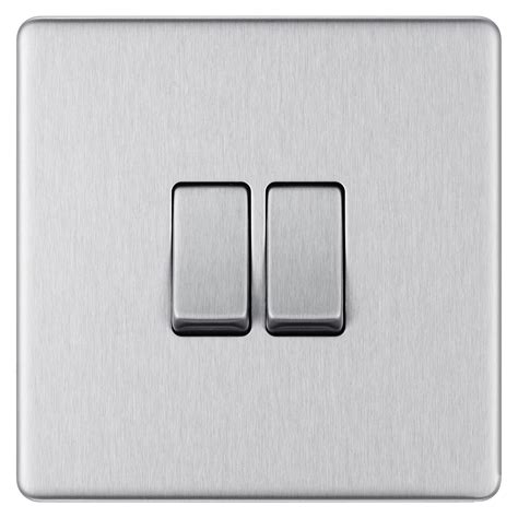 Colours 10a 2 Way Silver Effect Single Switch Departments Diy At Bandq