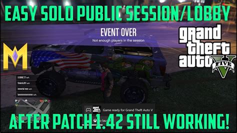 GTA 5 Online SOLO Public Session GLITCH After Patch 1 42 Solo Public