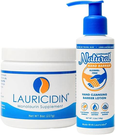 Lauricidin Monolaurin Supplement And Lauricare Natural Hand