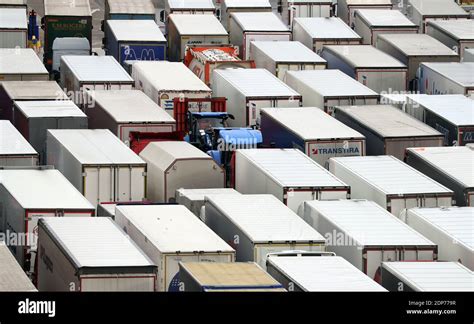 Queues Of Lorries Hi Res Stock Photography And Images Alamy