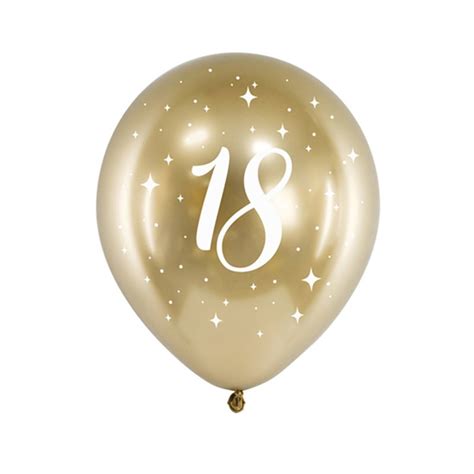 Glossy Ballons gold 18 Geburtstag 6 Stück Ø ca 30 cm 4 95