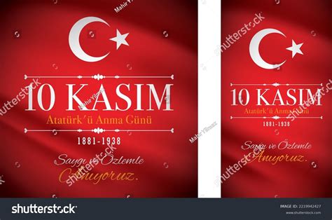 10 Mustafa Kemal Anma Ve Vector Stock Vector Royalty Free 2219942427