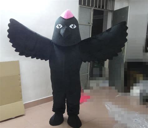 Latest high quality 100% in kind shooting black bird mascot costume ...