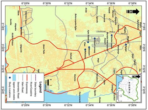 Murtala Mohammed International Airport and the selected study ...