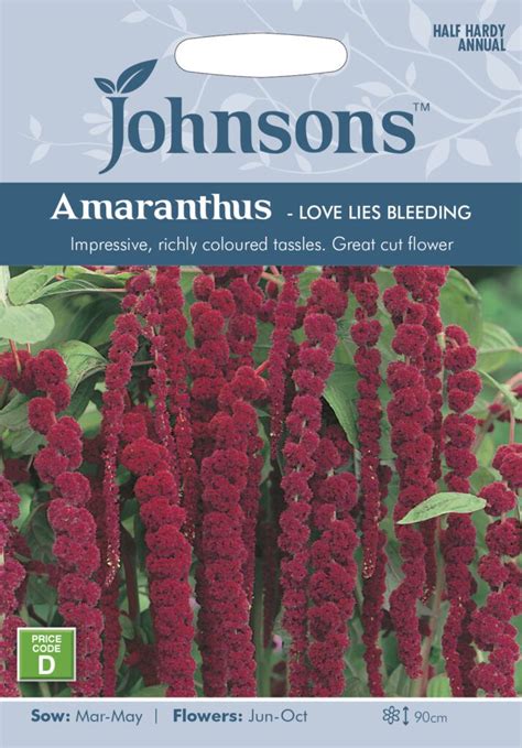 Johnsons Amaranthus Love Lies Bleeding Seeds Hillier