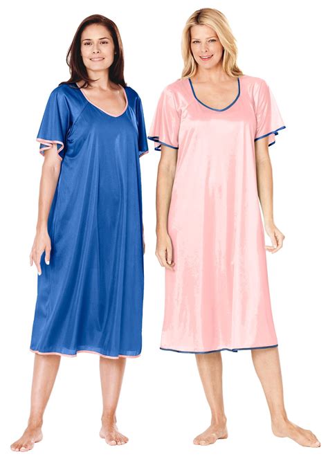 Short Tricot Knit 2 Pack Nightgown By Only Necessities® Plus Size Outfits Night Gown